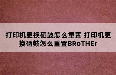 打印机更换硒鼓怎么重置 打印机更换硒鼓怎么重置BRoTHEr